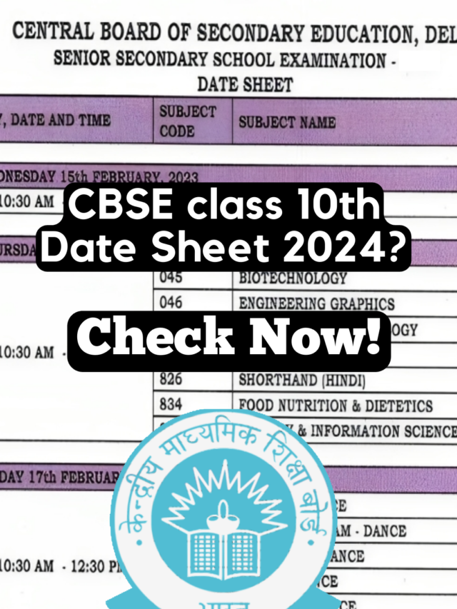 Board Date Sheet 2024 Live: CBSE announces class 10th exam dates